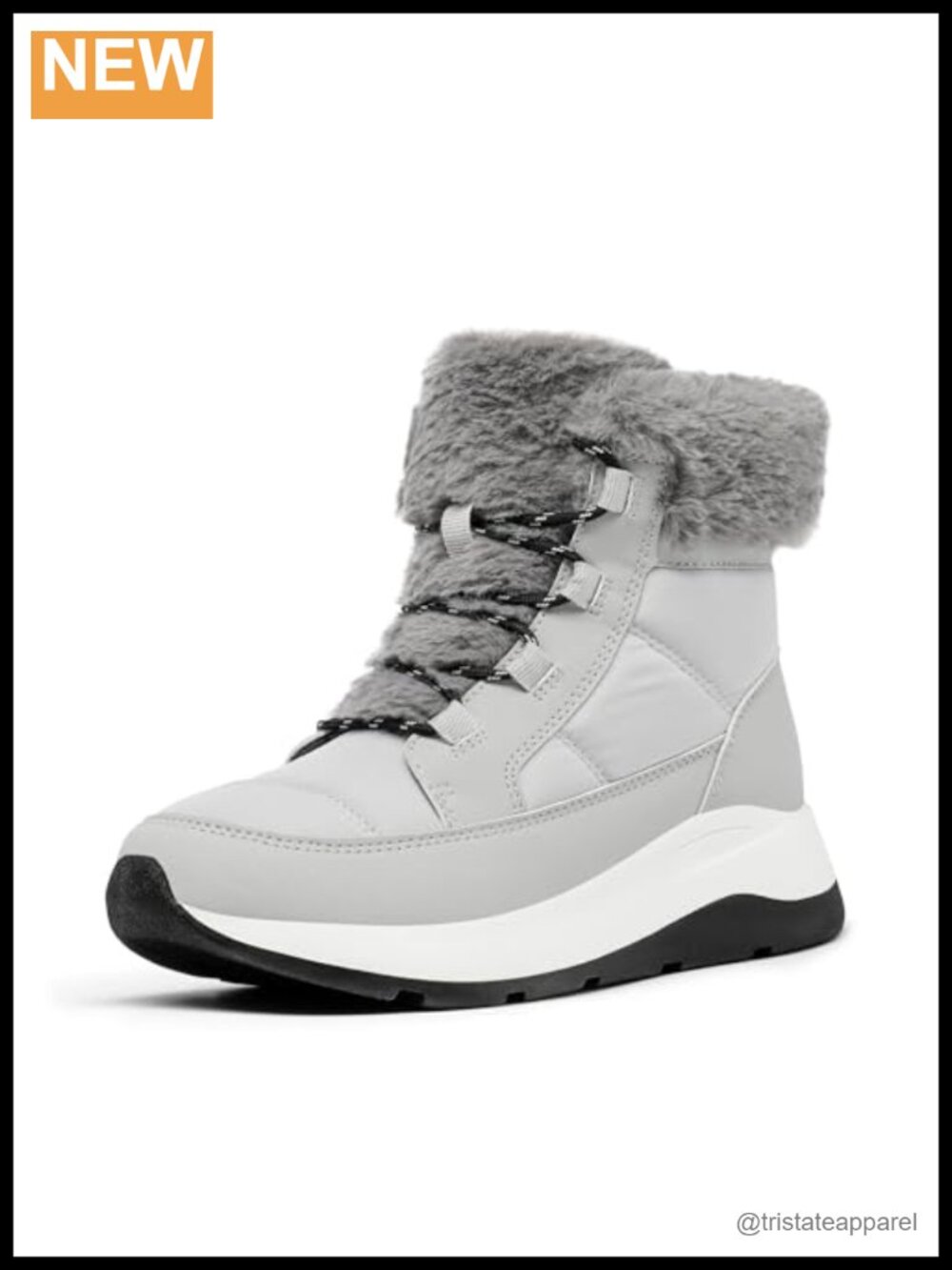 Women's Faux Fur Lined Water Resistant Snow Boots Slip Resistant Wedge Heel
